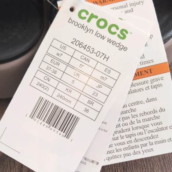 CROCS Black and Gray Platform Sandals - Picture 3 of 8